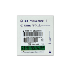 21G 1 1.5″ (40mm) Needle (Green) - X 100